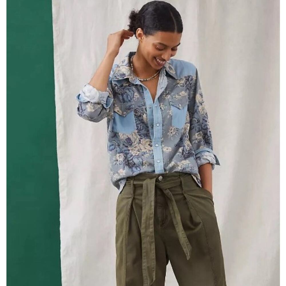 Anthropologie Love The Label button down shirt size lp